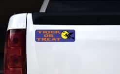 10in x 3in Trick or Treat Bumper Sticker Vinyl Truck Window Holiday Decal