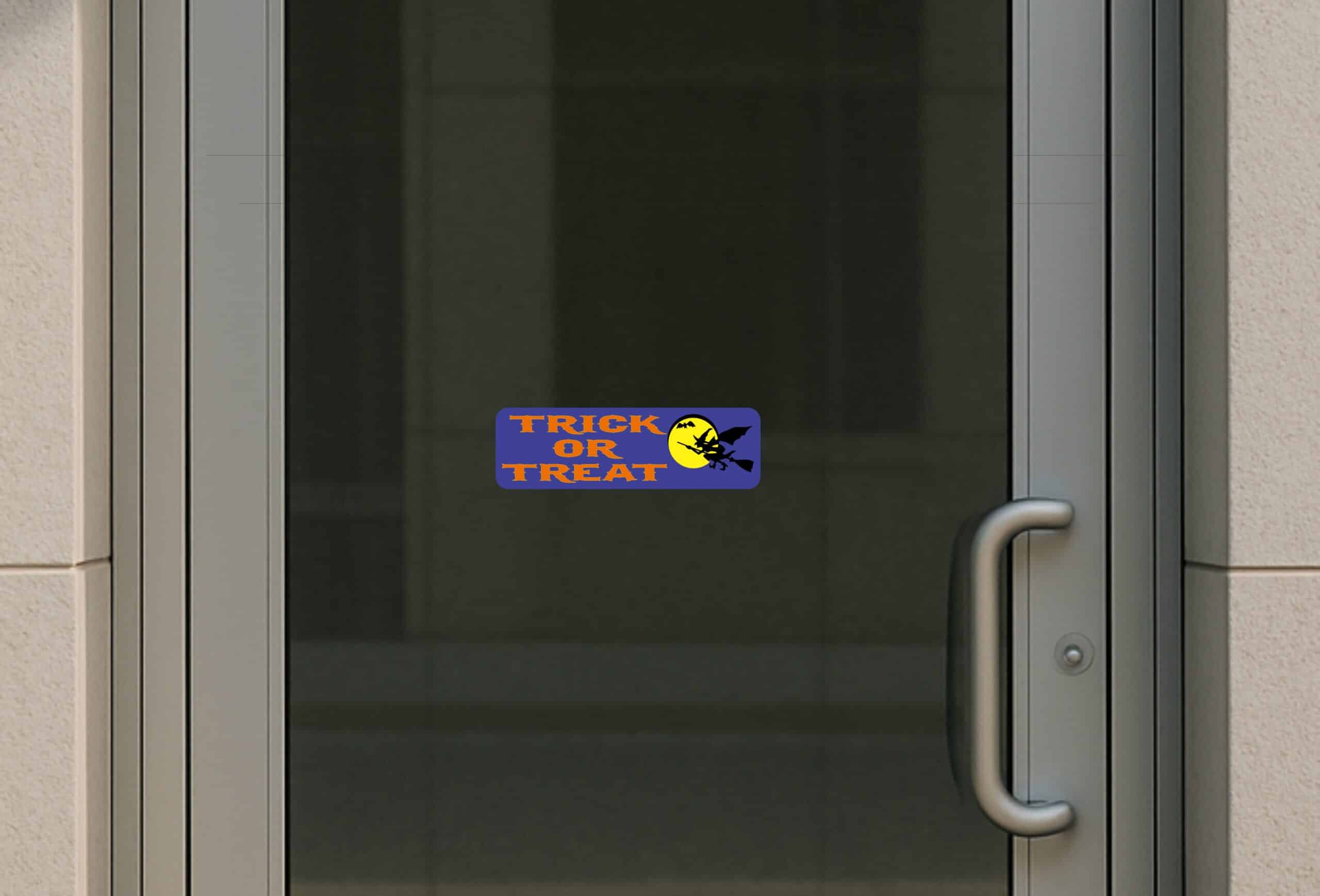 10in x 3in Trick or Treat Bumper Sticker Vinyl Truck Window Holiday Decal