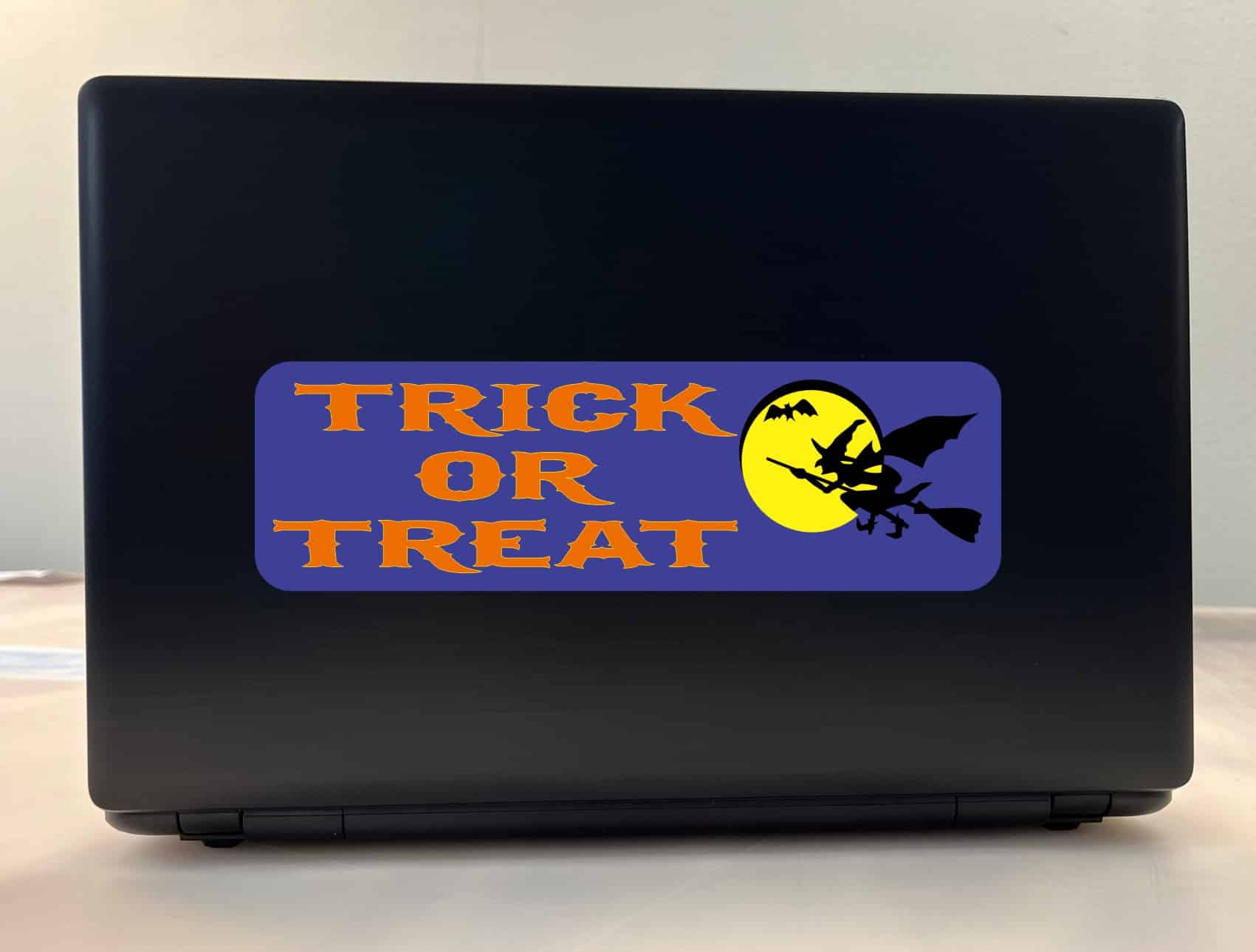 10in x 3in Trick or Treat Bumper Sticker Vinyl Truck Window Holiday Decal