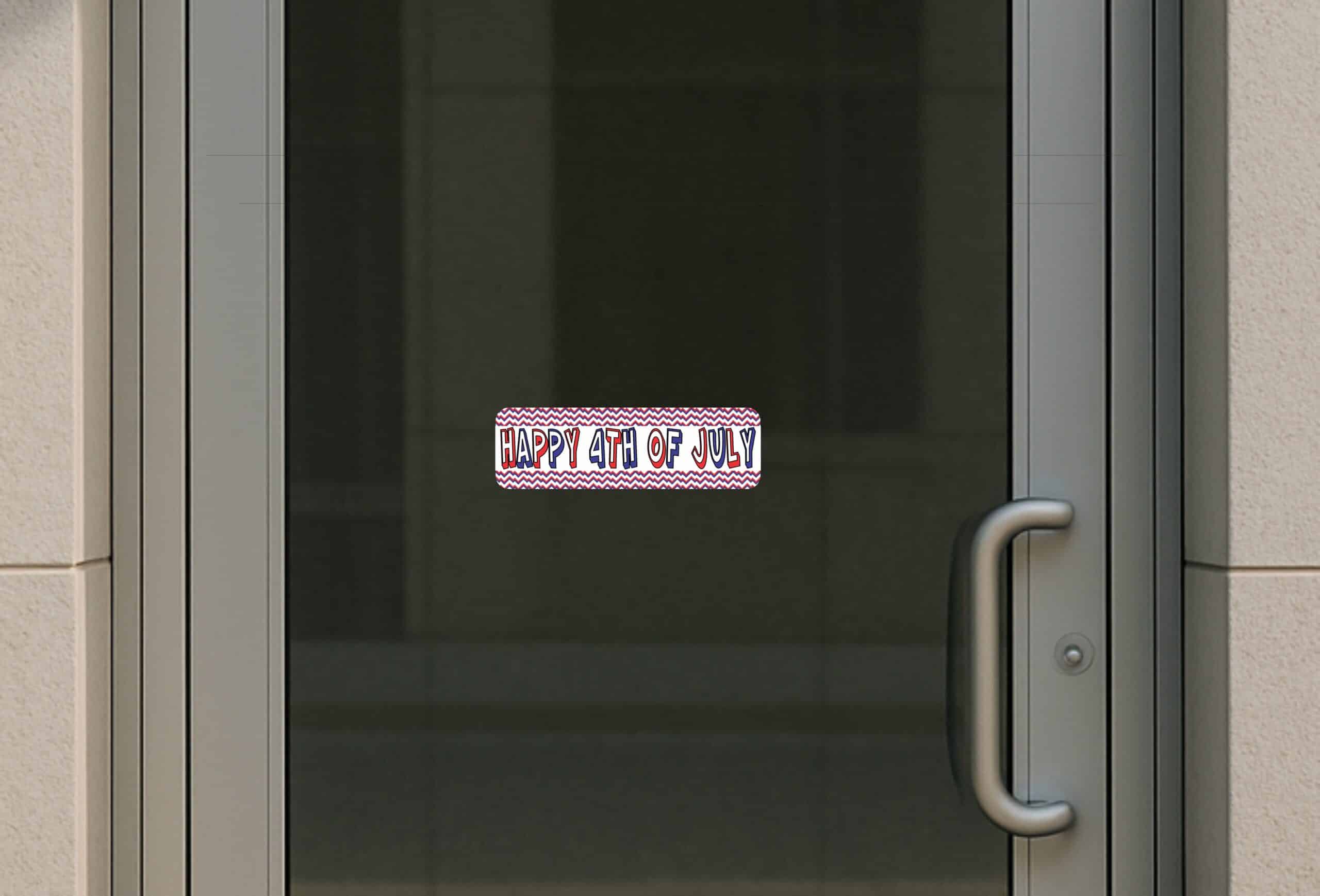 10in x 3in Chevron Happy 4th of July Bumper Sticker Vinyl Truck Car Decal