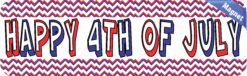 10in x 3in Chevron Happy 4th of July Magnet USA Magnetic Car Magnets