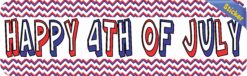 10in x 3in Chevron Happy 4th of July Bumper Sticker Vinyl Truck Car Decal