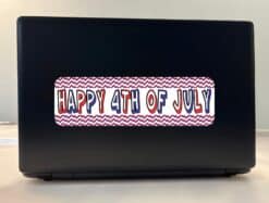 10in x 3in Chevron Happy 4th of July Bumper Sticker Vinyl Truck Car Decal