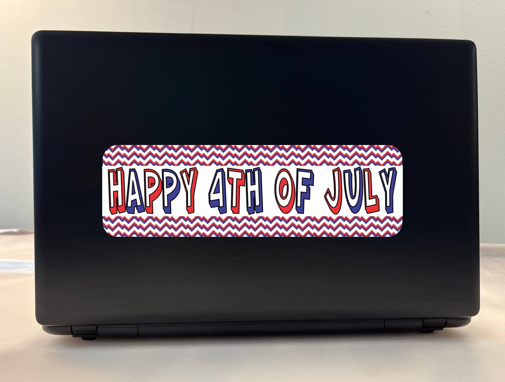 10in x 3in Chevron Happy 4th of July Bumper Sticker Vinyl Truck Car Decal