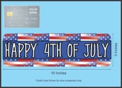 10in x 3in Happy 4th of July Bumper Sticker Vinyl Truck Window Car Decal