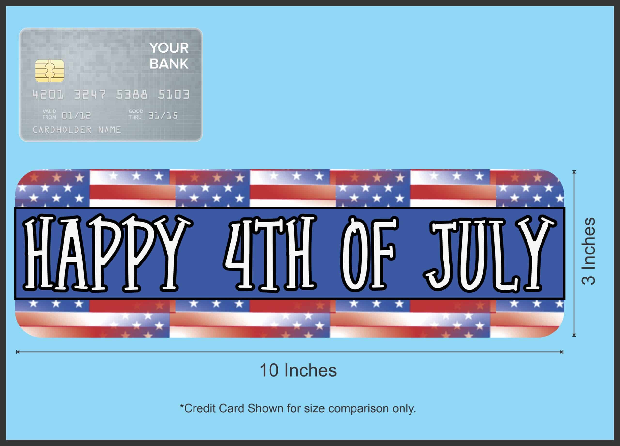 10in x 3in Happy 4th of July Bumper Sticker Vinyl Truck Window Car Decal