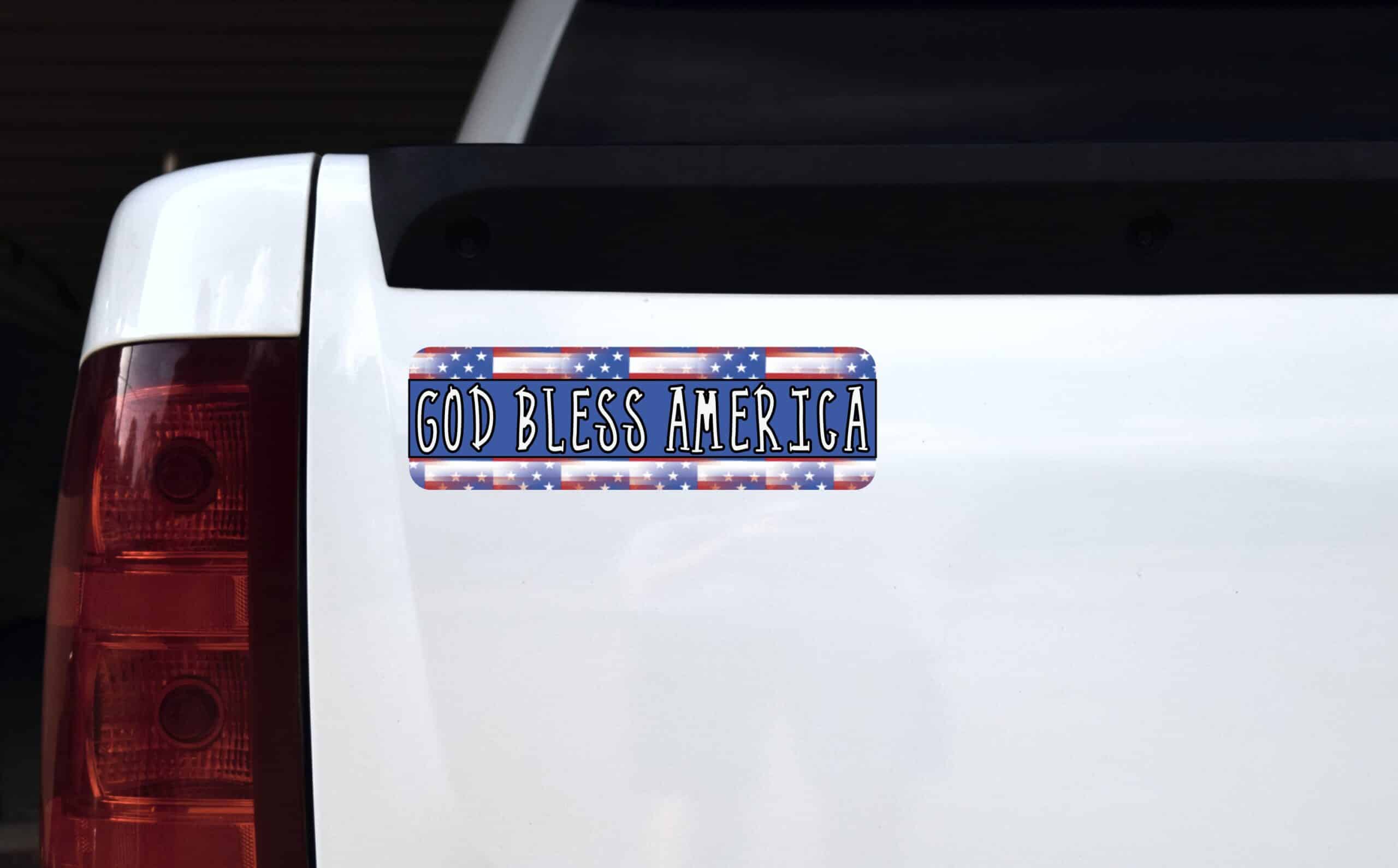 10in x 3in God Bless America Bumper Sticker Vinyl Truck Window C