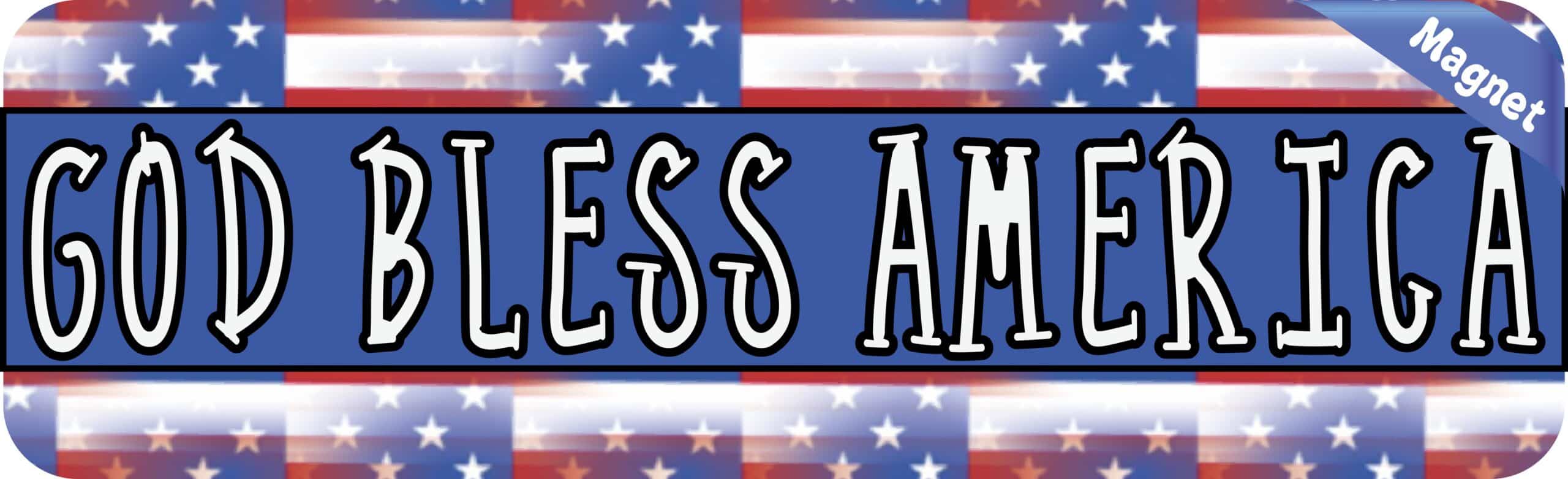 10in x 3in God Bless America Magnet Door Magnetic Truck Magnets