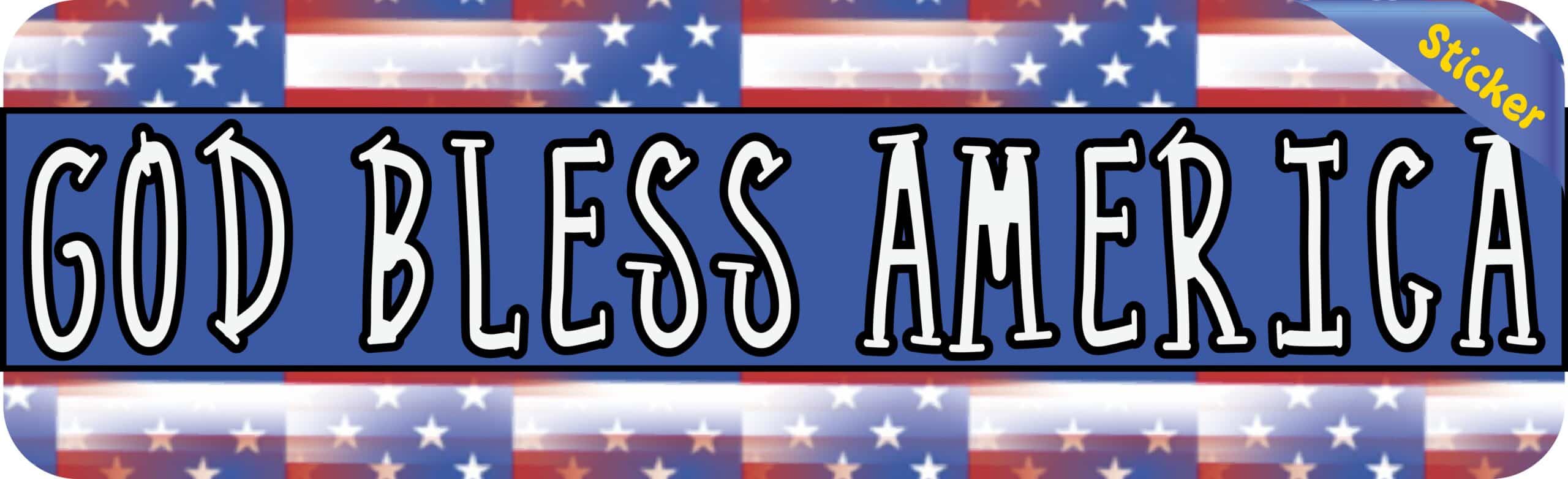 10in x 3in God Bless America Bumper Sticker Vinyl Truck Window C