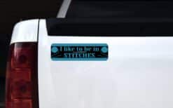 10in x 3in Blue I Like to Be in Stitches Magnet Car Door Magnetic Truck Magnets