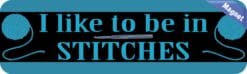 10in x 3in Blue I Like to Be in Stitches Magnet Car Door Magnetic Truck Magnets