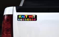 10in x 3in Knit Wit Bumper Sticker Vinyl Truck Window Decal Car Stickers