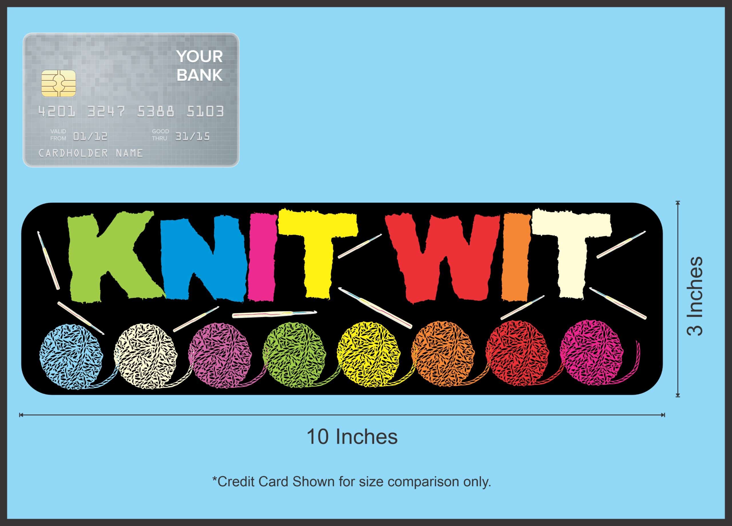 10in x 3in Knit Wit Bumper Sticker Vinyl Truck Window Decal Car Stickers