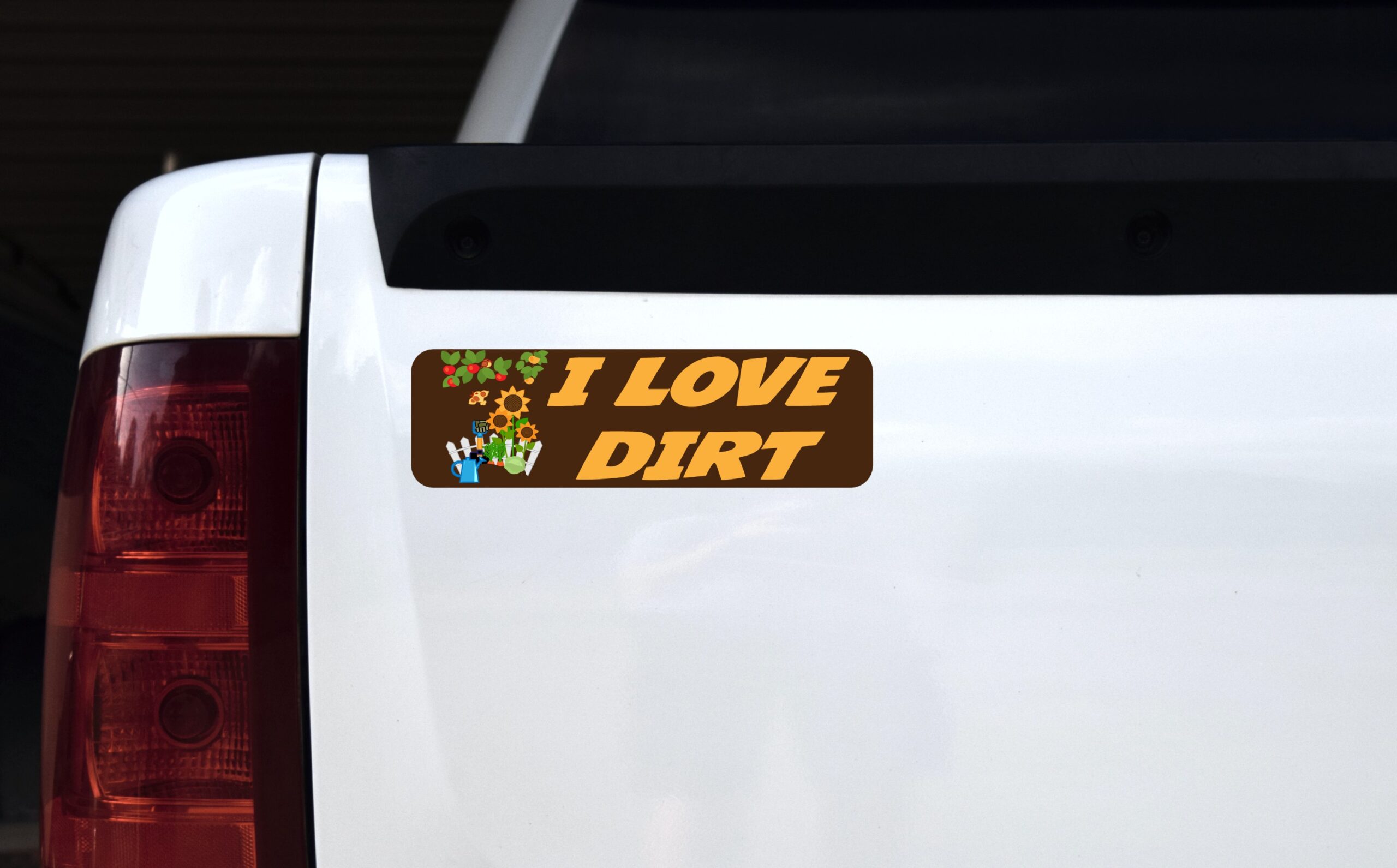 10in x 3in I Love Dirt Bumper Sticker Vinyl Truck Window Decal Stickers