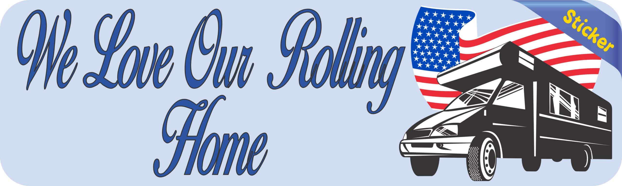 10in x 3in Rolling Home Bumper Sticker Vinyl Decals Car Decal RV Stickers