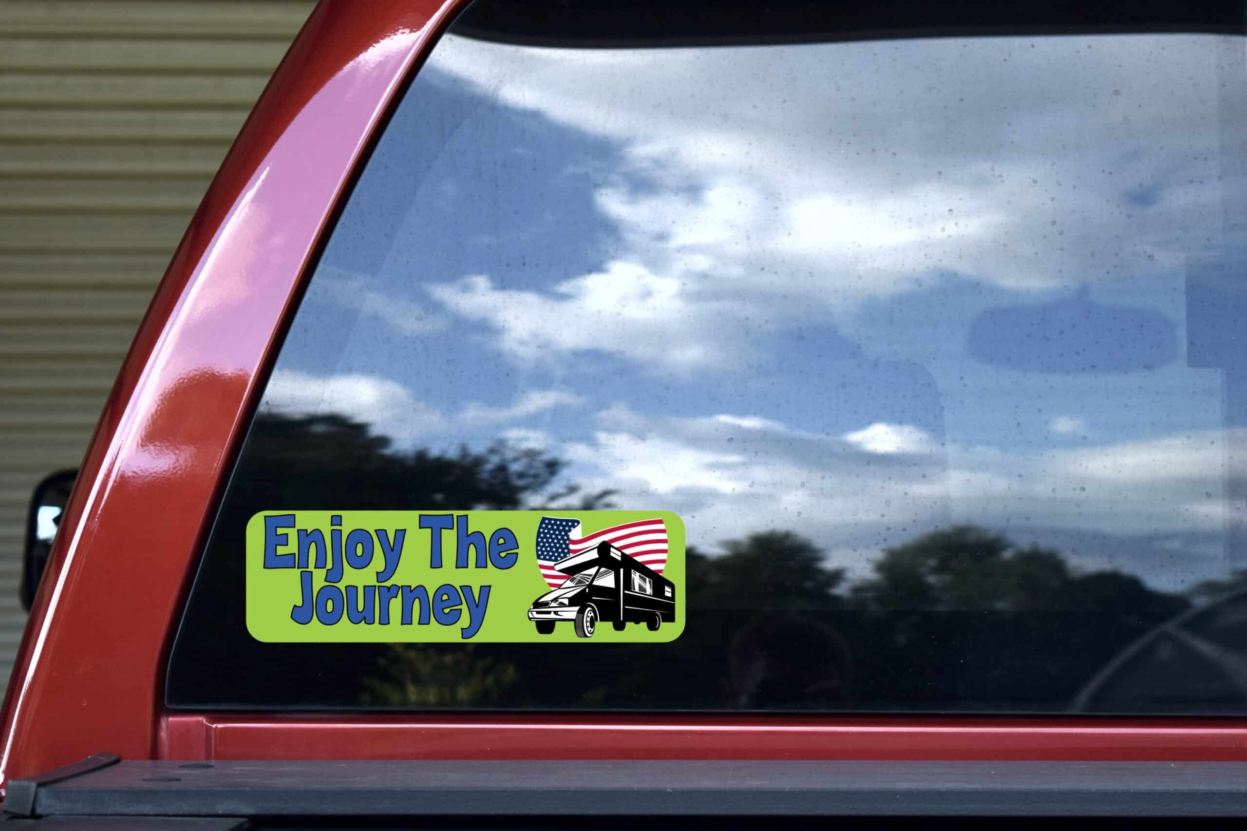 10in x 3in Enjoy The Journey Bumper Sticker Vinyl Car Decal Truck Stickers