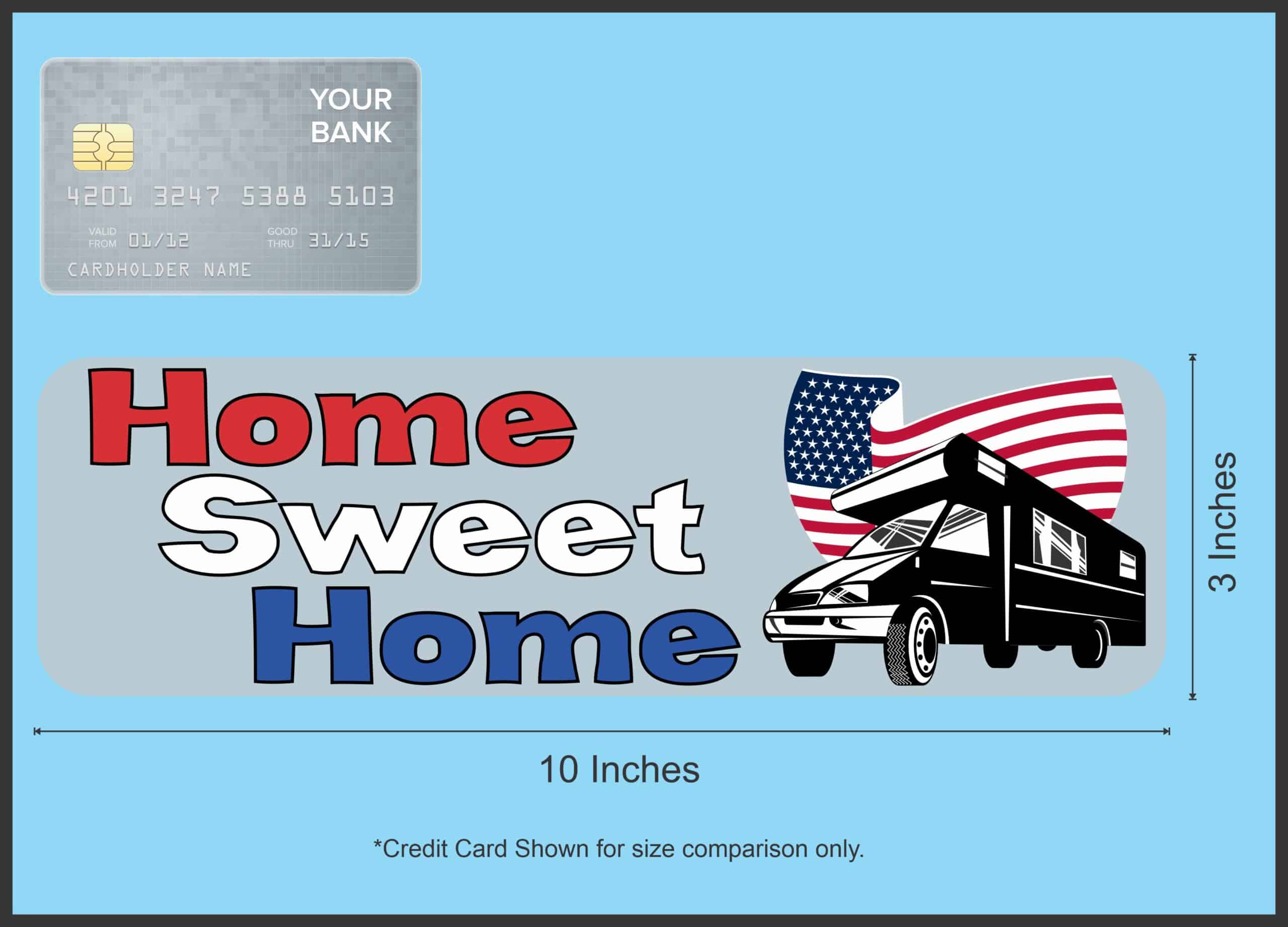 10in x 3in Home Sweet Home Bumper Sticker Vinyl Car Decal Truck Stickers