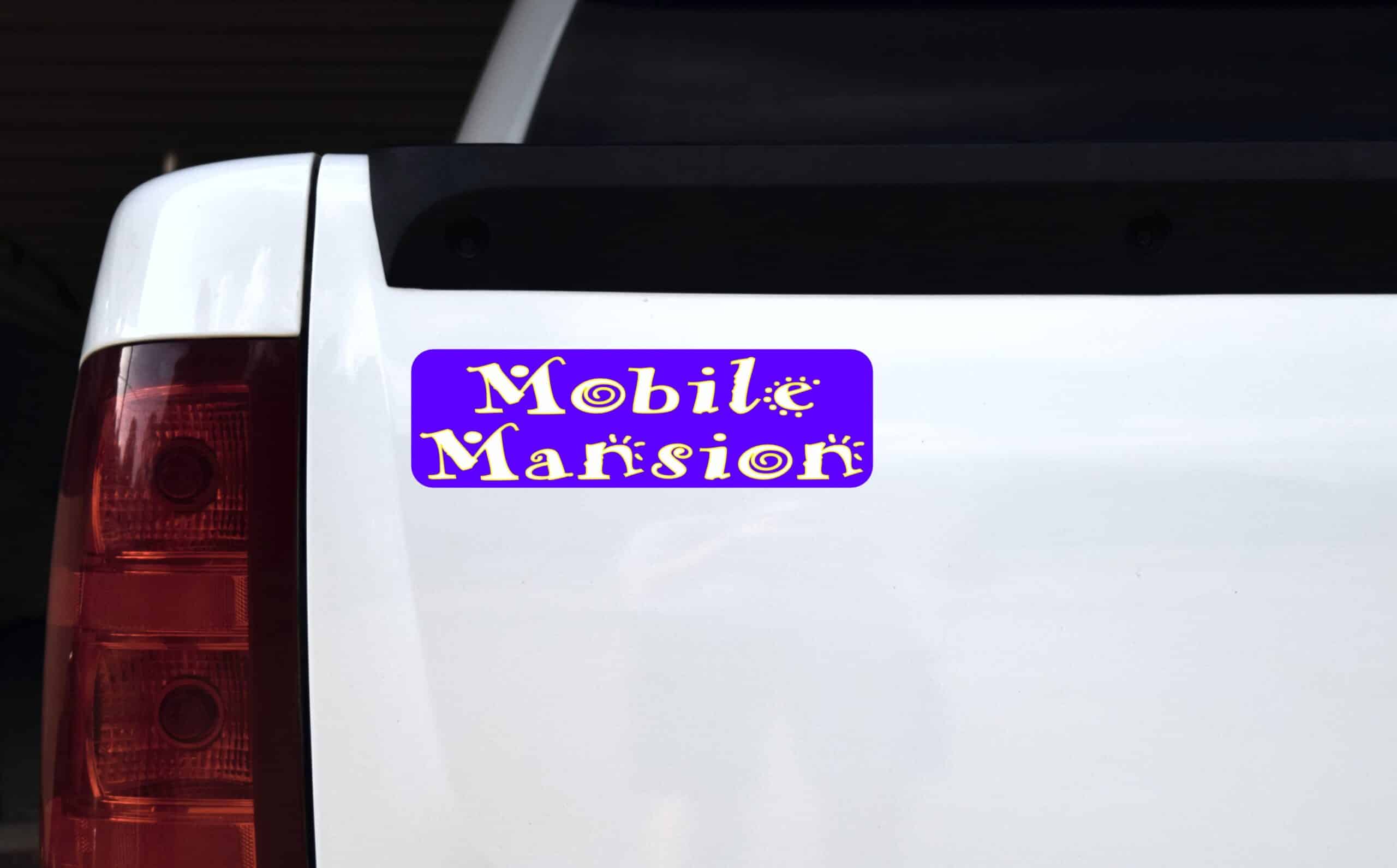 10in x 3in Mobile Mansion Bumper Sticker Vinyl Truck Window Decal Stickers