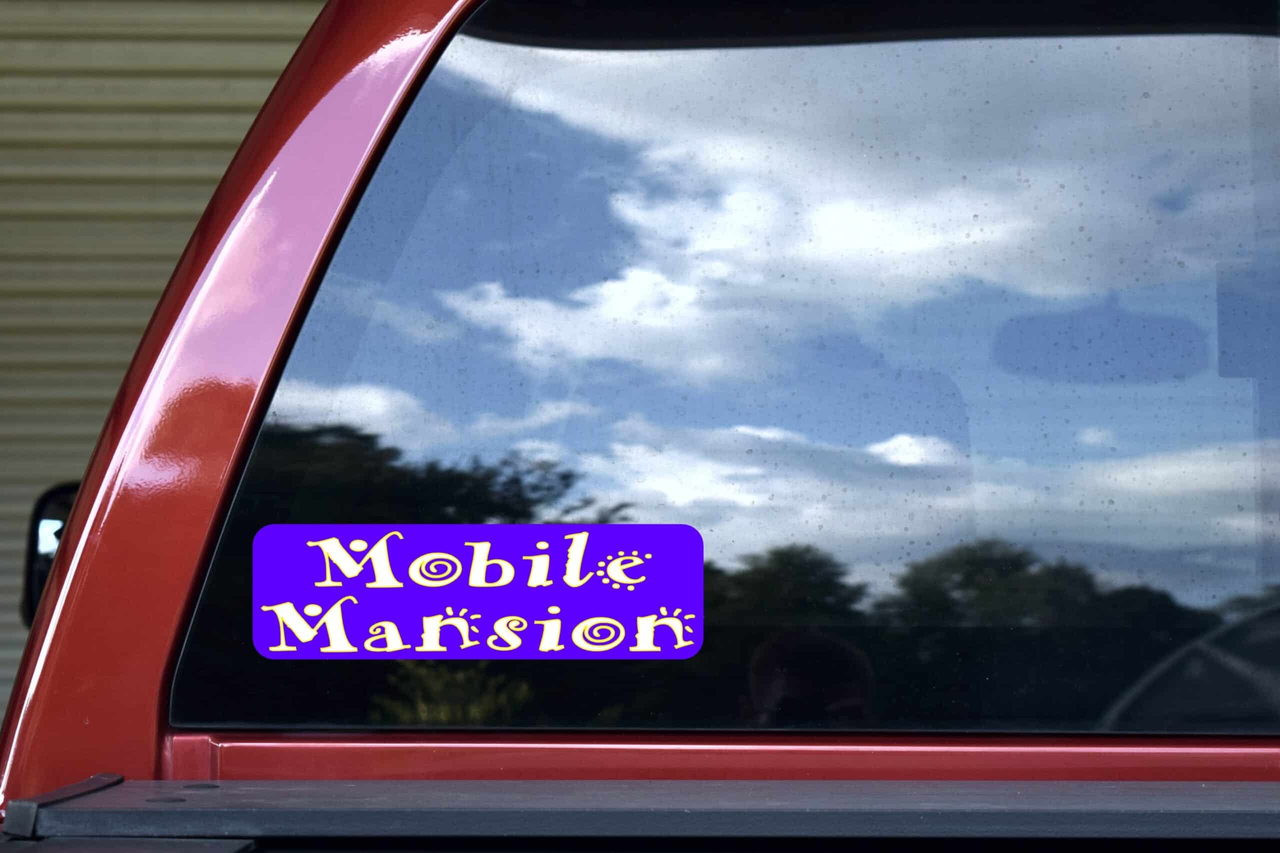 10in x 3in Mobile Mansion Bumper Sticker Vinyl Truck Window Decal Stickers
