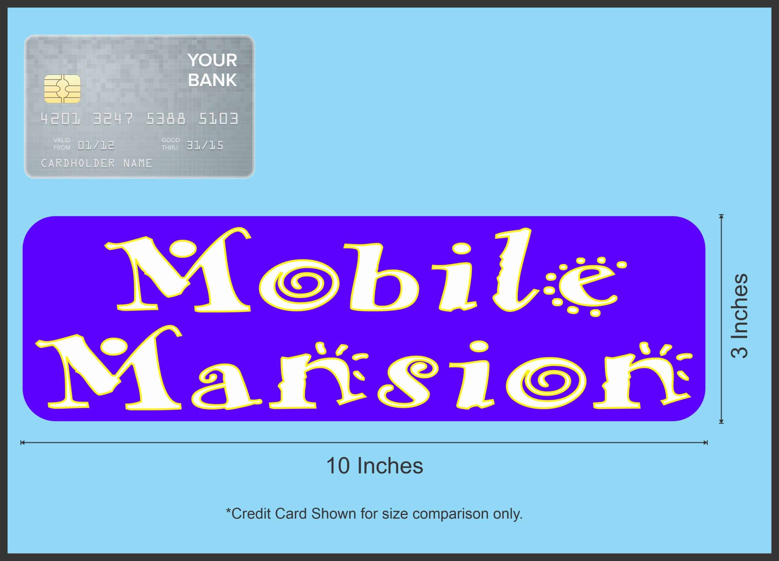 10in x 3in Mobile Mansion Bumper Sticker Vinyl Truck Window Decal Stickers