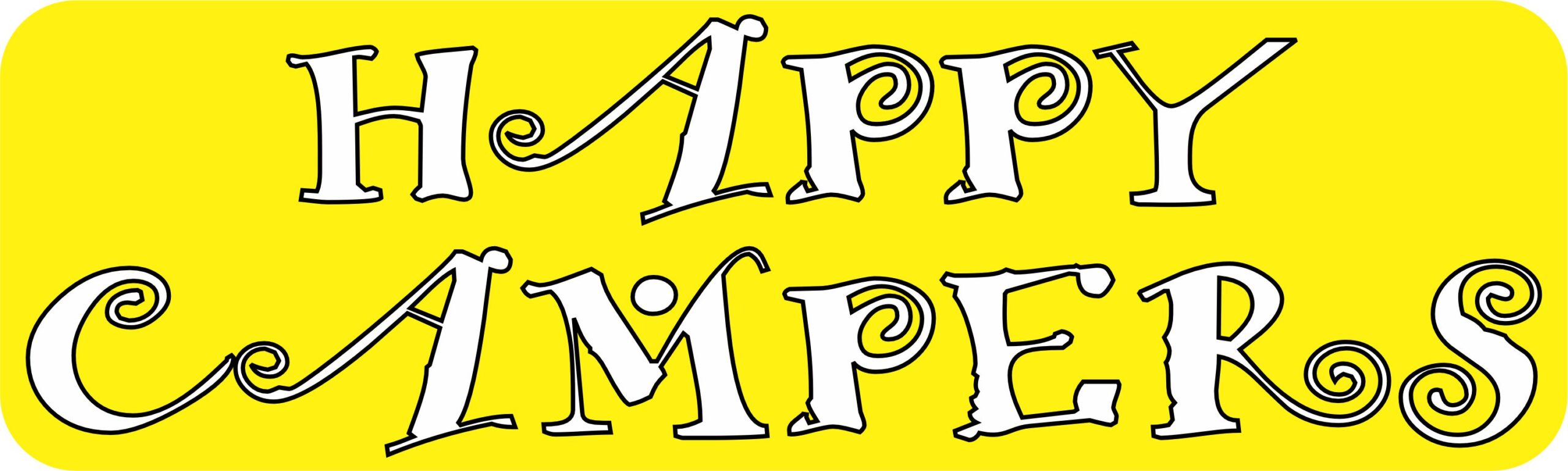 10in x 3in Happy Campers Magnet Car Door Magnetic Truck Sign Magnets Signs