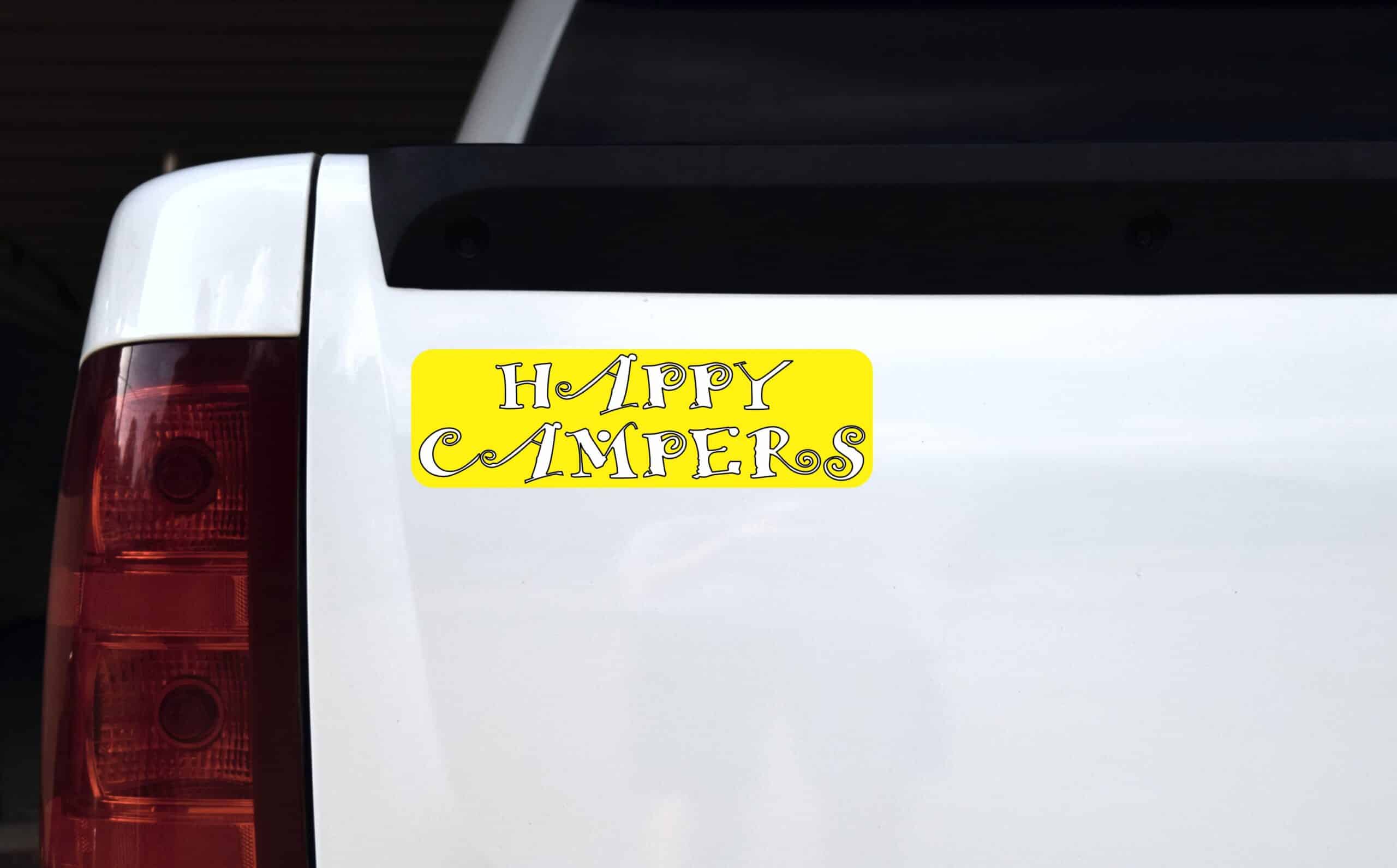 10in x 3in Happy Campers Magnet Car Door Magnetic Truck Sign Magnets Signs