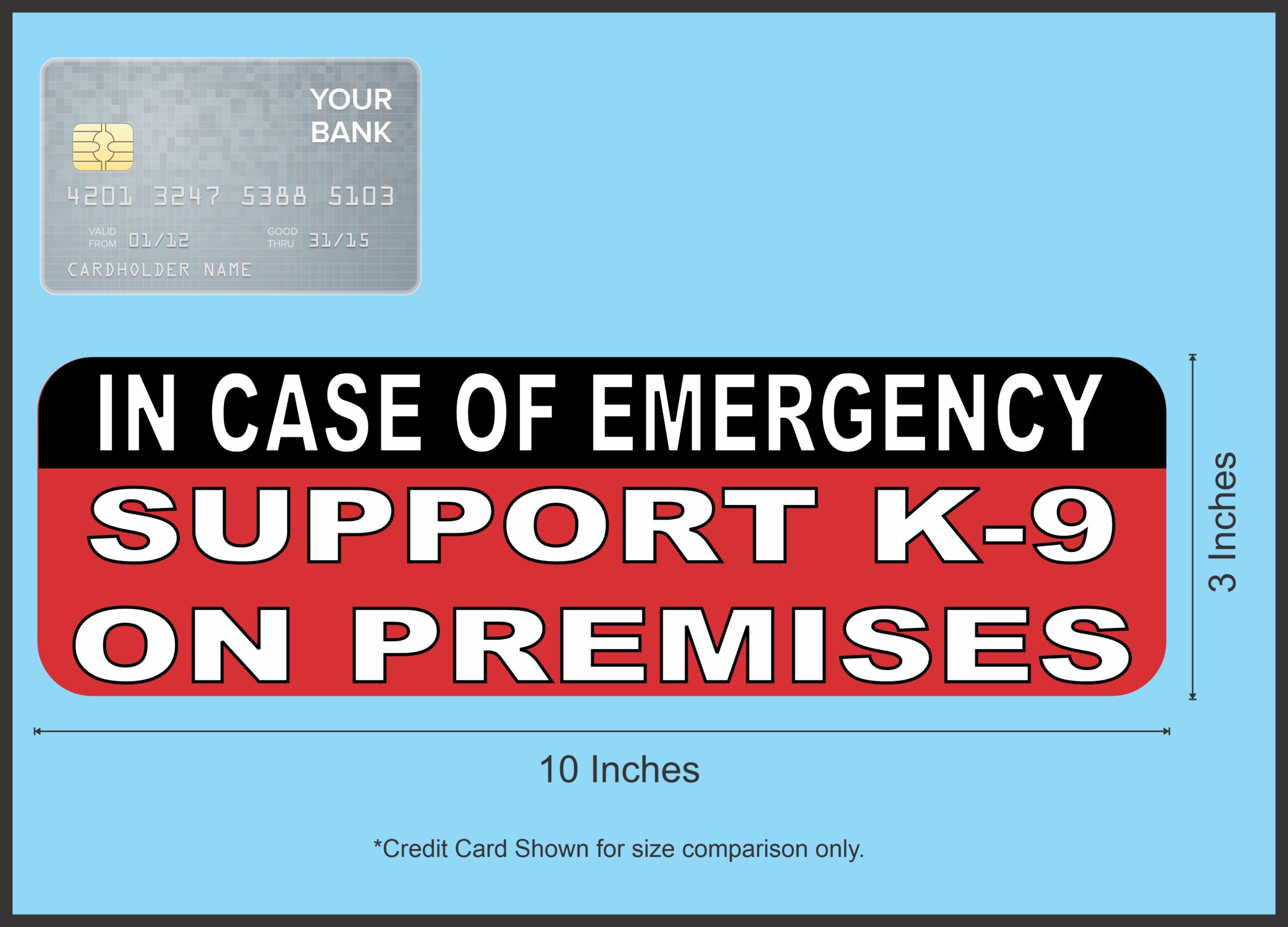 10in x 3in Support K-9 Sticker Vinyl Truck Window Decals Animal Car Decal