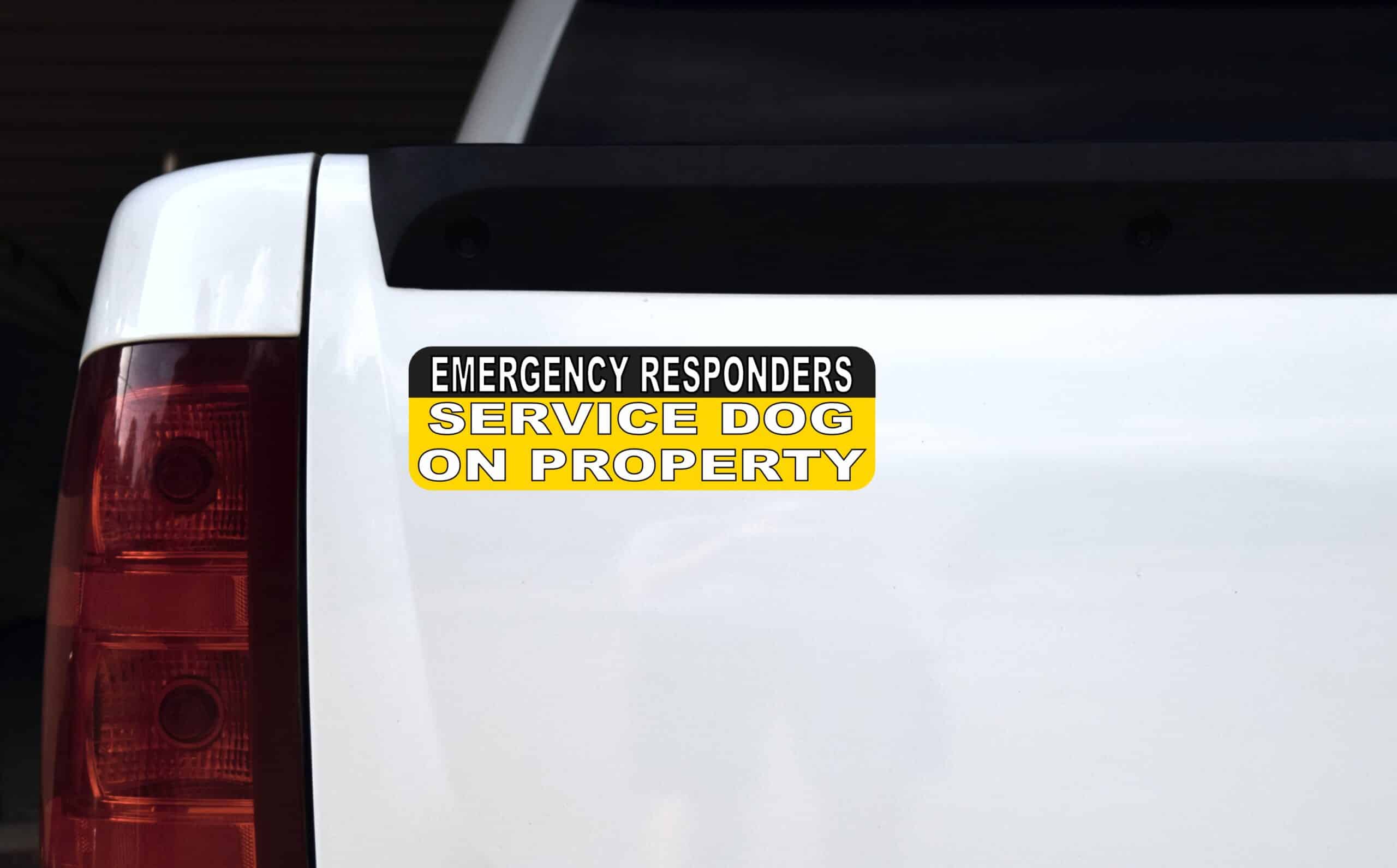 10in x 3in Service Dog On Property Magnet Car Door Magnetic Truck Magnets