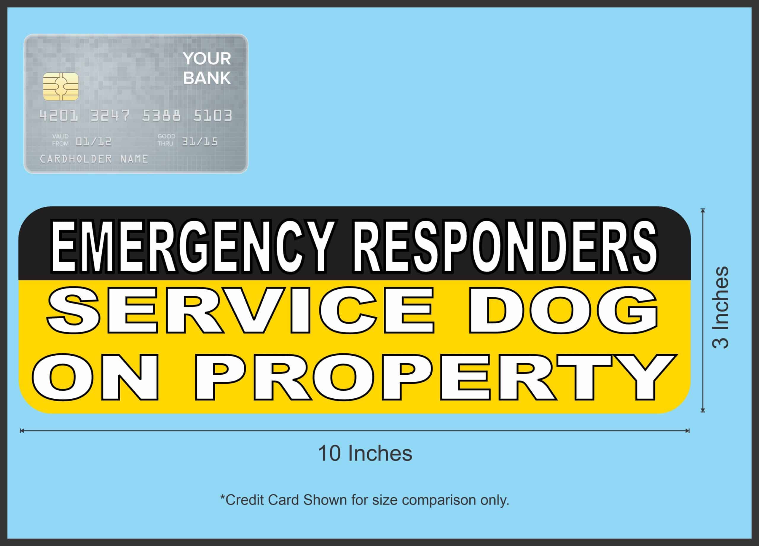 10in x 3in Service Dog On Property Magnet Car Door Magnetic Truck Magnets