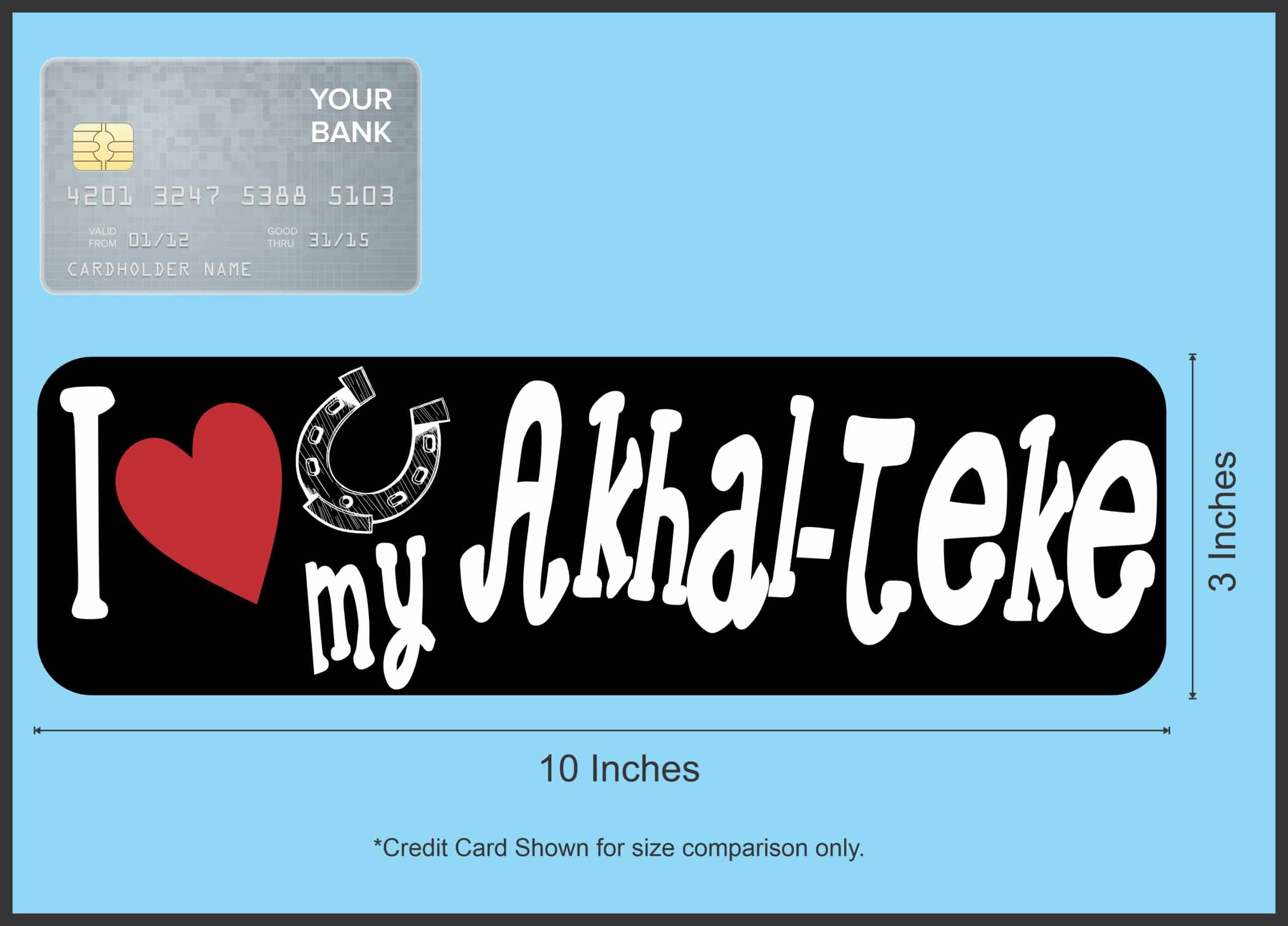 10in x 3in I Love My Akhal-Teke Bumper Sticker Vinyl Truck Window Decal Sign - Image 6