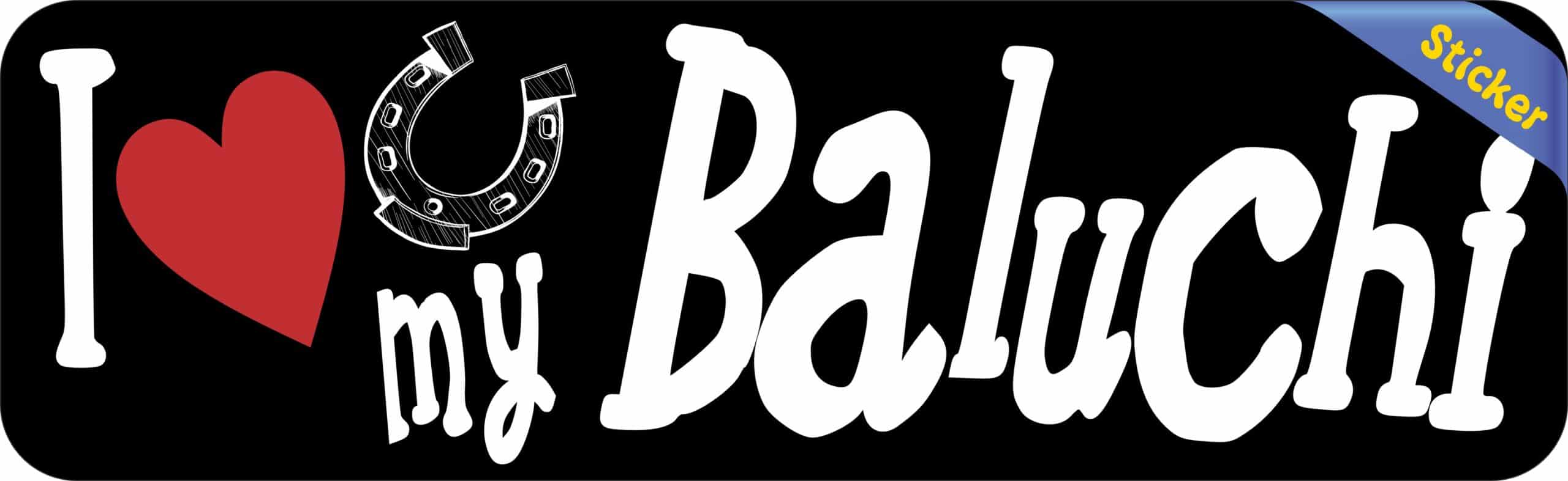 10in x 3in I Love My Baluchi Bumper Sticker Vinyl Stickers Car Decals
