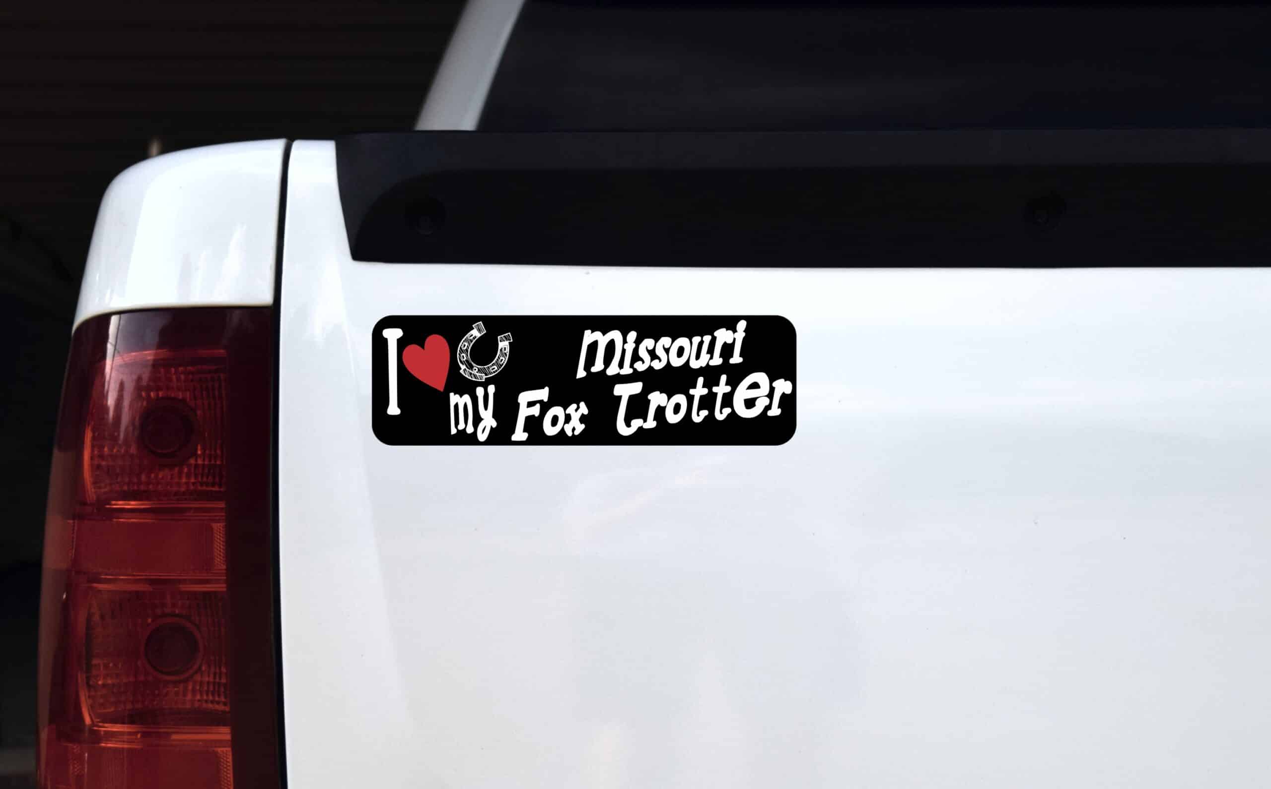 10in x 3in I Love My Missouri Fox Trotter Bumper Sticker Vinyl Car Window Sign
