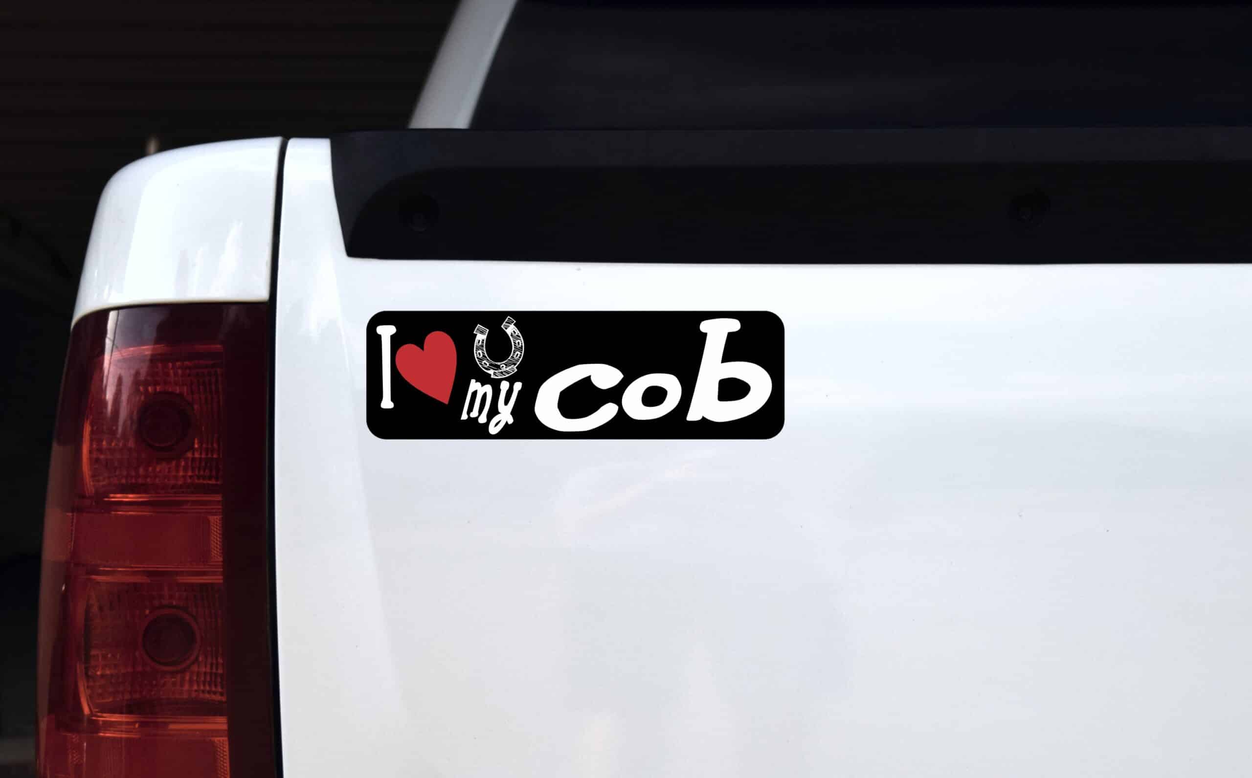 10in x 3in I Love My Cob Bumper Sticker Vinyl Truck Window Decal Horse