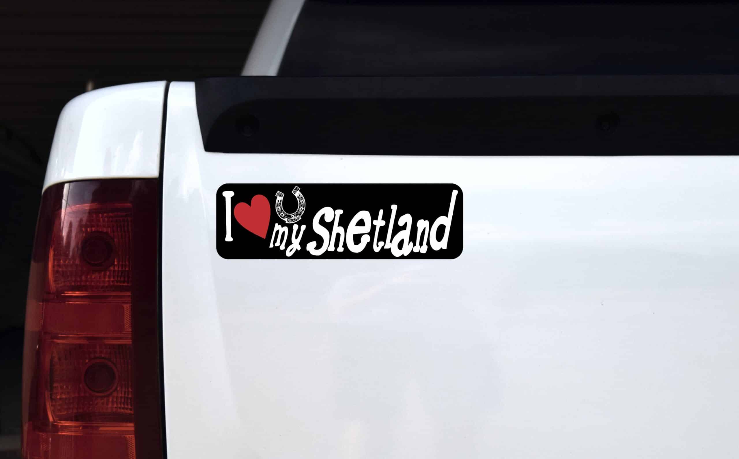 10in x 3in I Love My Shetland Bumper Sticker Vinyl Truck Window Pet Decal Sign