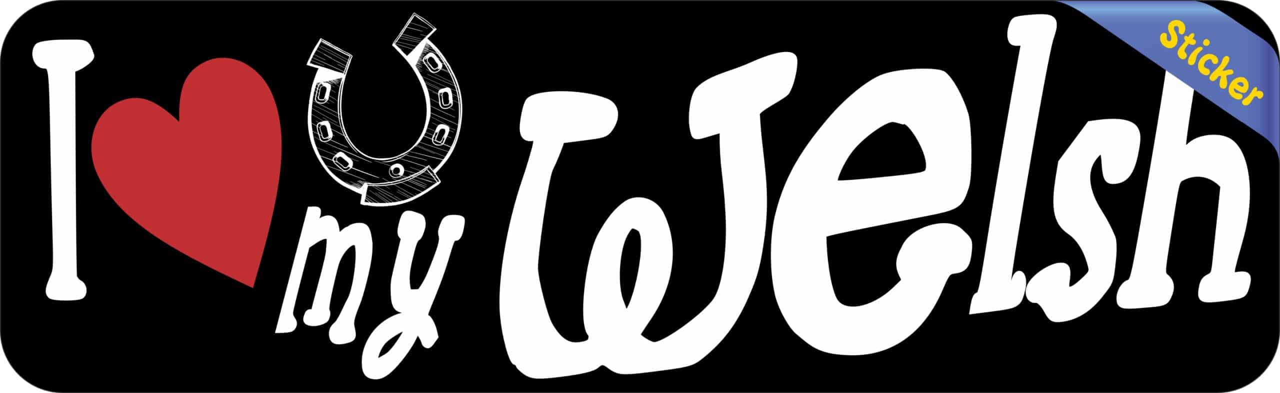 10in x 3in I Love My Welsh Pony Bumper Sticker Vinyl Truck Window Decal Sign