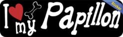 10in x 3in I Love My Papillon Bumper Sticker Vinyl Dog Truck Window Decal