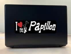 10in x 3in I Love My Papillon Bumper Sticker Vinyl Dog Truck Window Decal