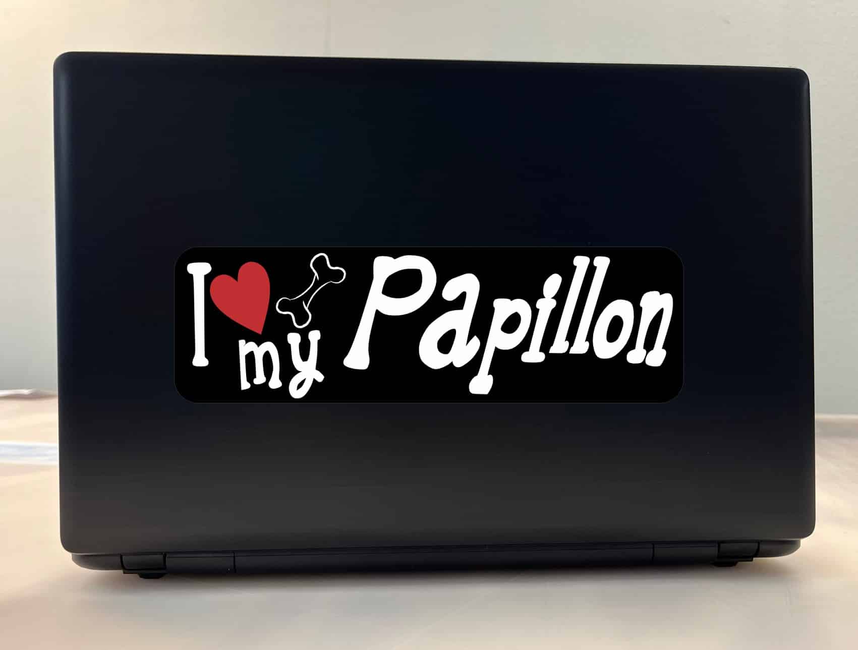 10in x 3in I Love My Papillon Bumper Sticker Vinyl Dog Truck Window Decal