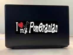 10in x 3in I Love My Pomeranian Bumper Sticker Vinyl Dog Truck Window Decal