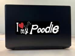 10in x 3in I Love My Poodle Bumper Sticker Vinyl Dog Truck Window Decal