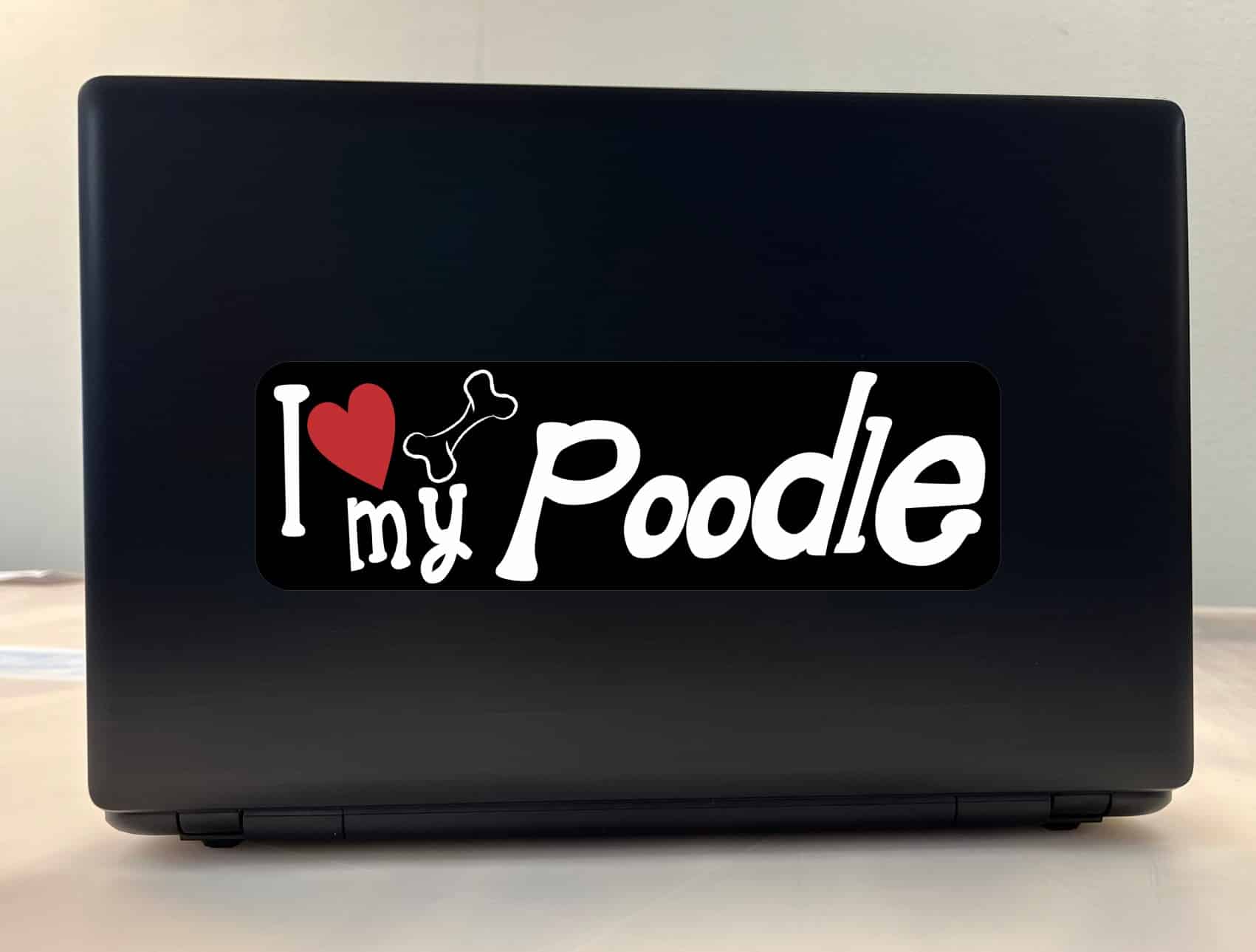 10in x 3in I Love My Poodle Bumper Sticker Vinyl Dog Truck Window Decal