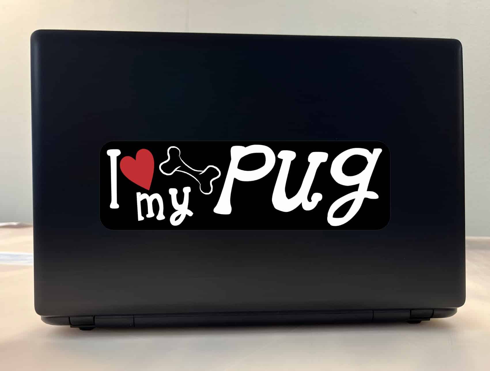 10in x 3in I Love My Pug Bumper Sticker Vinyl Dog Truck Window Pet Decal