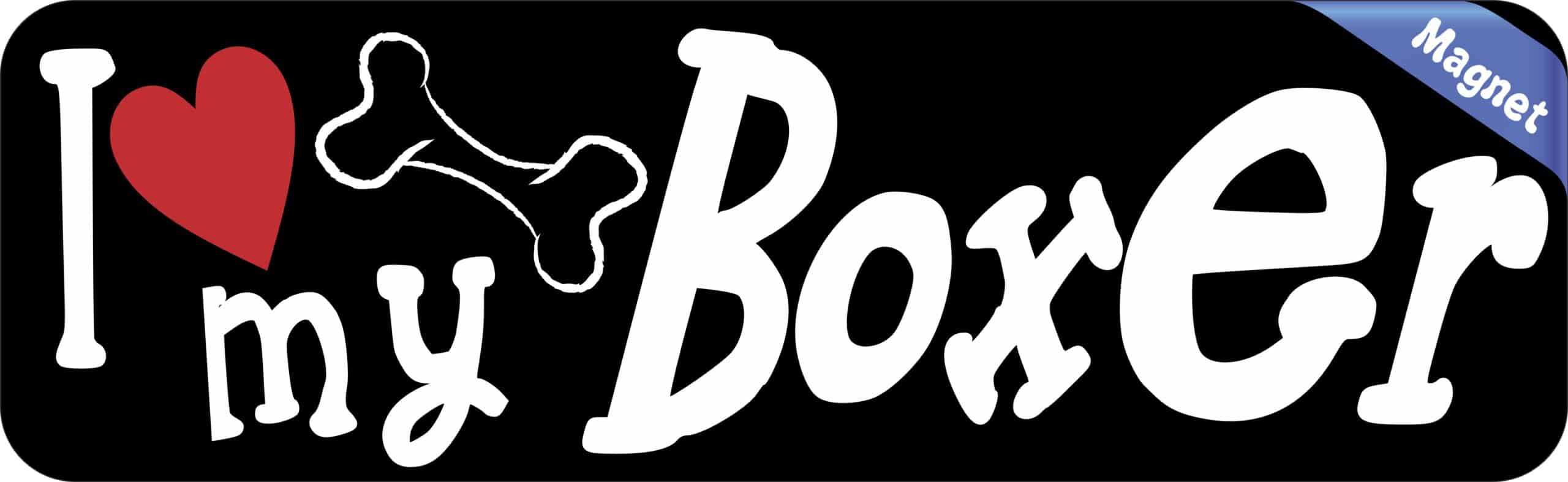 10in x 3in I Love My Boxer Magnet Car Door Magnetic Truck Dog Magnets