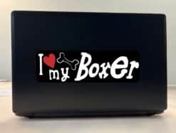 10in x 3in I Love My Boxer Bumper Sticker Vinyl Dog Truck Window Decal