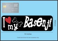10in x 3in I Love My Basenji Bumper Sticker Vinyl Truck Window Dog Decal