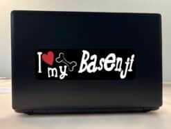 10in x 3in I Love My Basenji Bumper Sticker Vinyl Truck Window Dog Decal