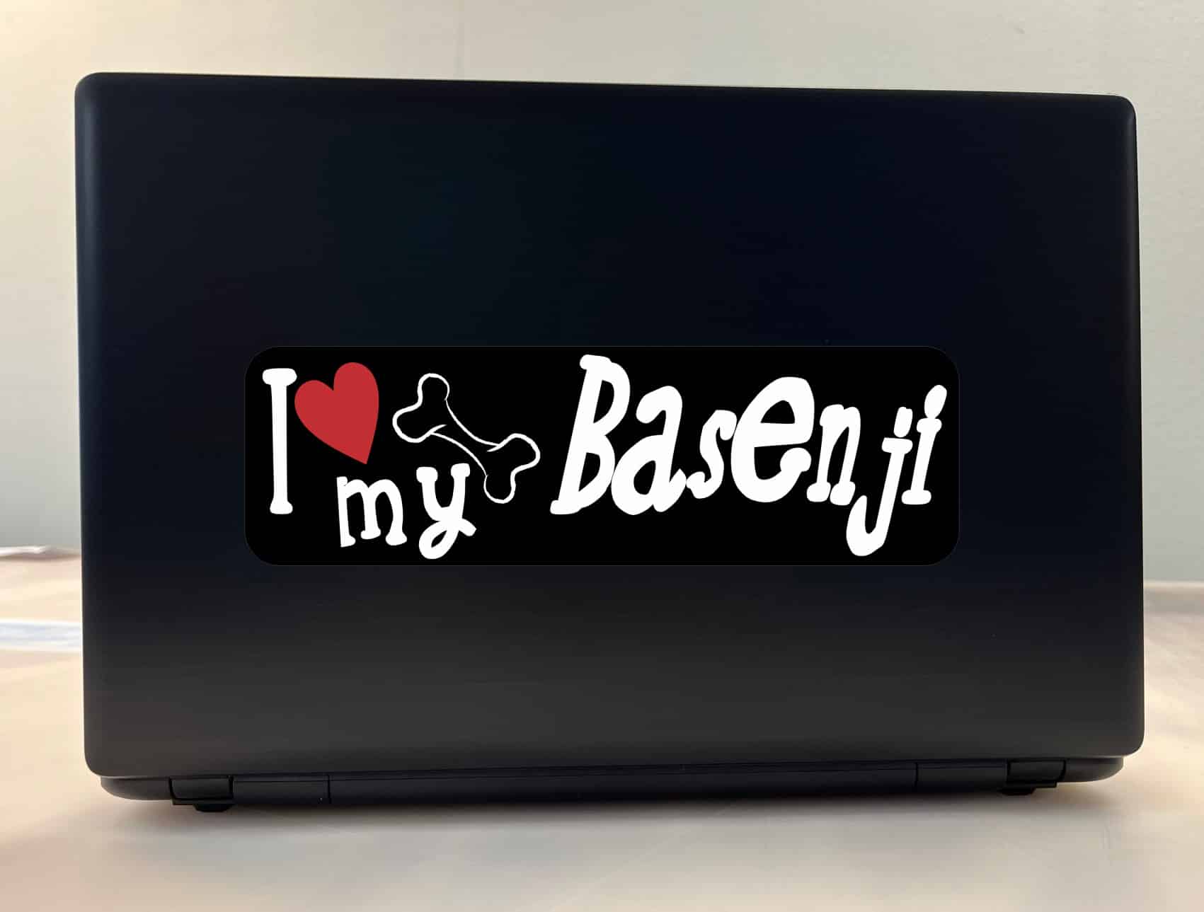 10in x 3in I Love My Basenji Bumper Sticker Vinyl Truck Window Dog Decal
