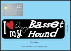 10in x 3in I Love My Basset Hound Bumper Sticker Vinyl Truck Window Decal