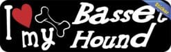 10in x 3in I Love My Basset Hound Bumper Sticker Vinyl Truck Window Decal