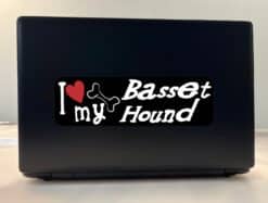 10in x 3in I Love My Basset Hound Bumper Sticker Vinyl Truck Window Decal